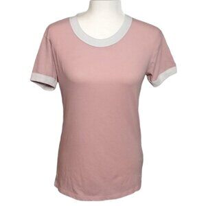 PINK by Victoria's Secret Pink & White Collegiate Style T Shirt Barbiecore